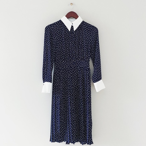 Zara Dresses & Skirts - Zara • Contrasting Polka Dot Shirt Dress